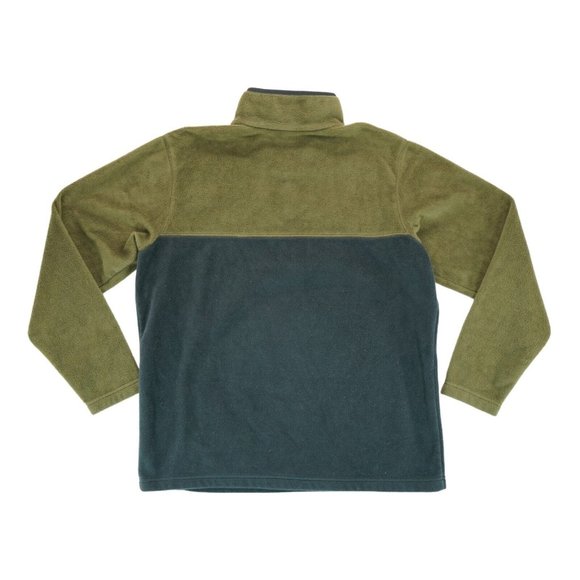 Columbia Men's Green Olive/Black Fleece 1/4 Snap Button Jacket Size Large - Picture 2 of 4